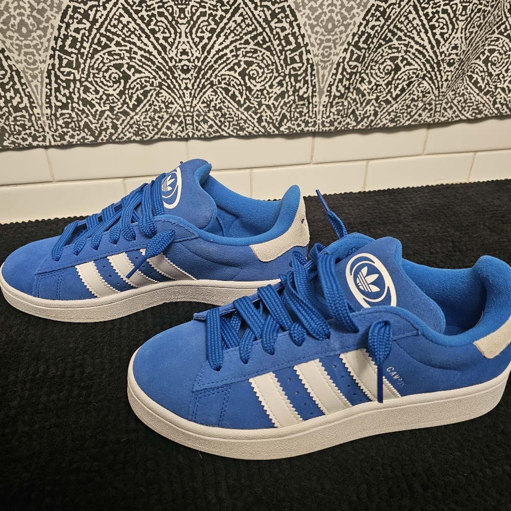 New Adidas Campus Ortholite Royal Blue and White Classic Sneakers Size 6 1/2